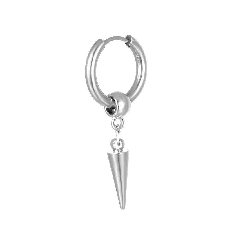 Men’s hanging spike earring