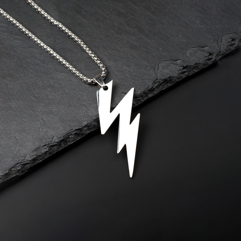 Unisex lightning bolt necklace