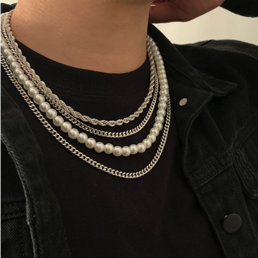 Men’s pearl necklace set