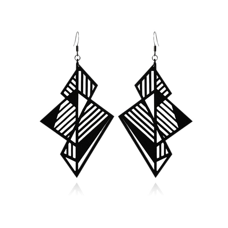 Women’s black art deco earrings