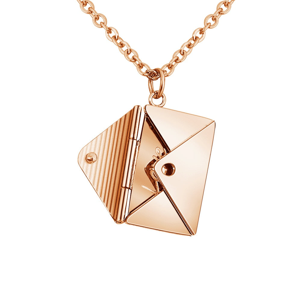 Rose Gold Envelope Necklace 