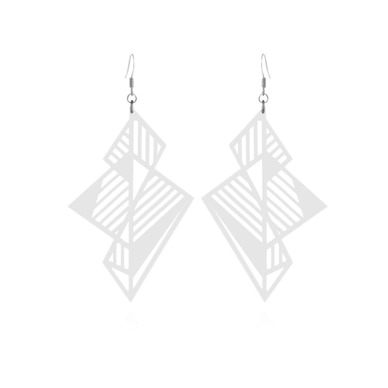 Women’s white art deco earrings