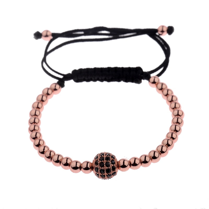 Men’s rose gold beaded bracelet