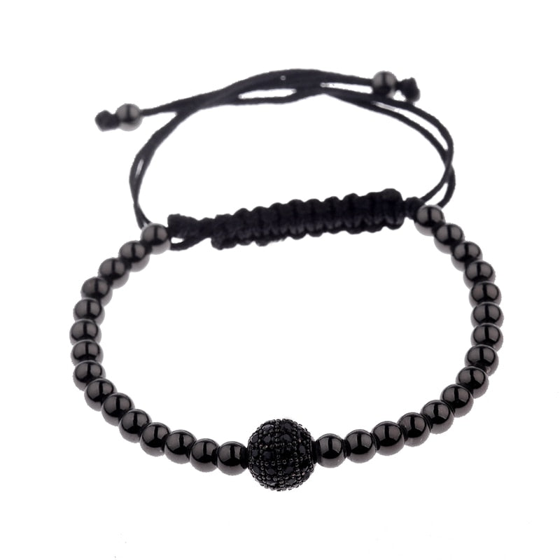 Men’s black beaded bracelet