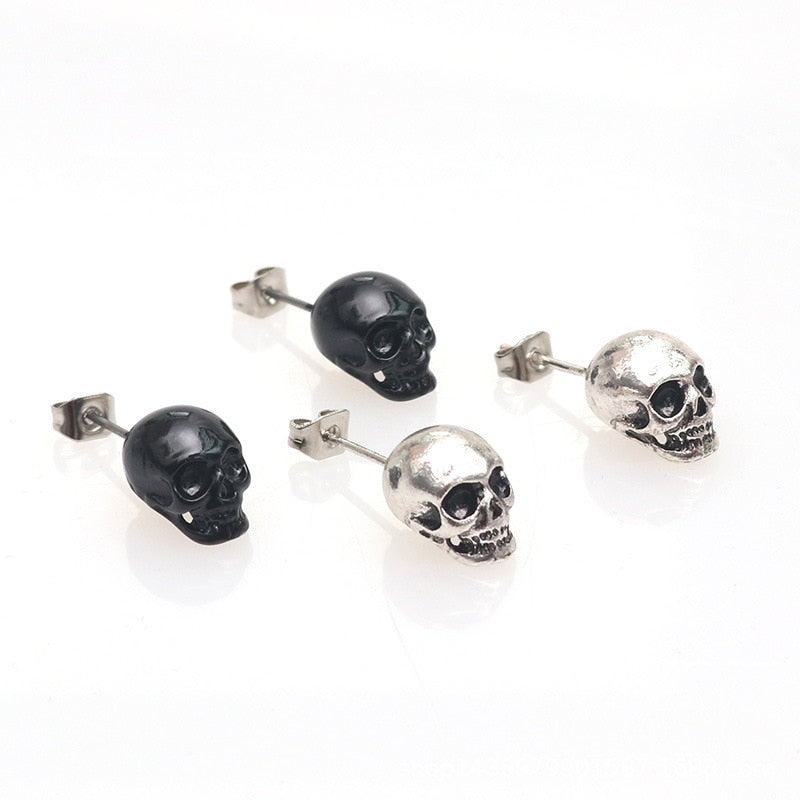 Men’s skull stud earrings