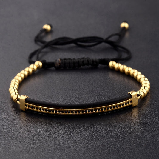 Gold Diamond and Beaded Bracelet