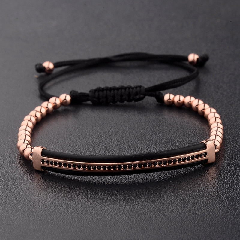 Rose Gold Diamond and Beaded Bracelet