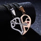 Couple’s heart and lock key necklace