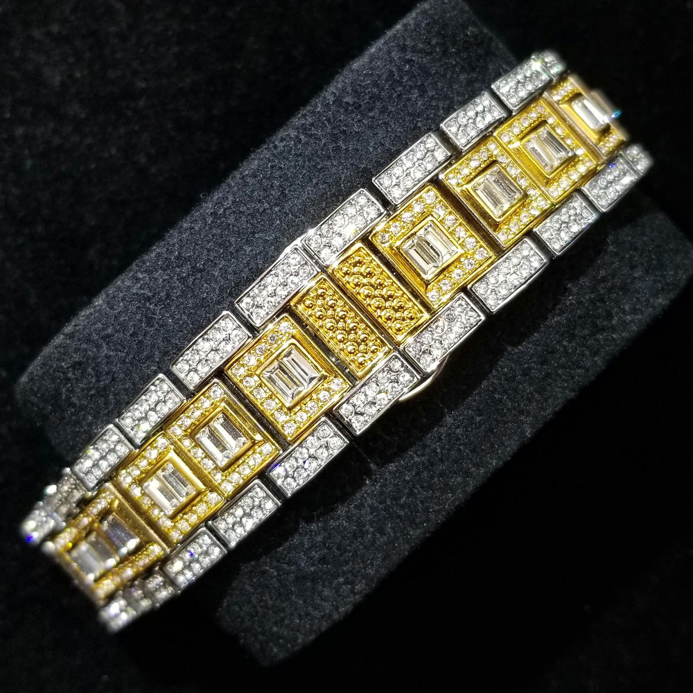 Diamond Studded Men’s Gold and Silver Watch