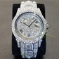 Diamond Studded Men’s Silver Watch