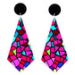 Pink stained glass earrings