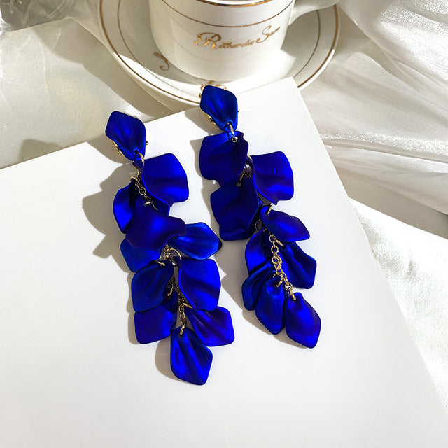 Royal Blue Petal Earrings