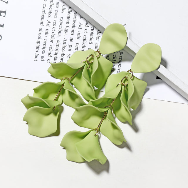 Light Green Petal Earrings