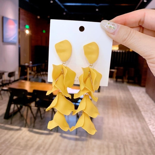 Yellow Petal Earrings