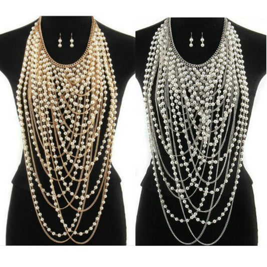 Women’s chains and pearls body jewelry