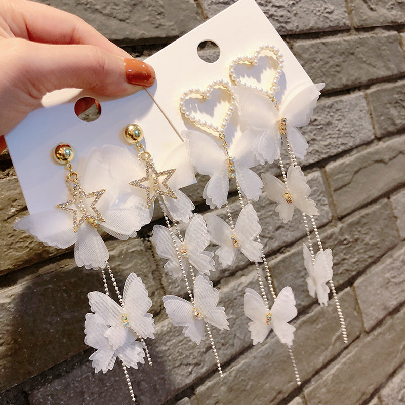 White drop earrings