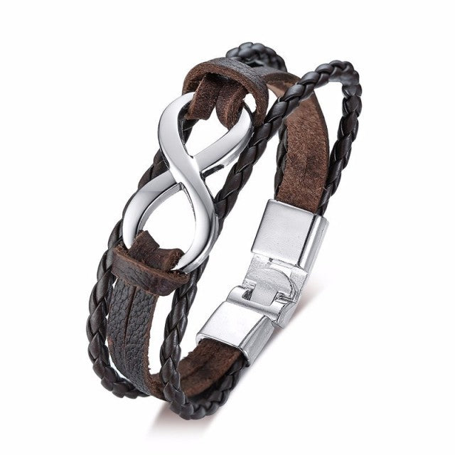 Infinity Leather Bracelet