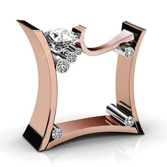 Women’s rose gold square ring