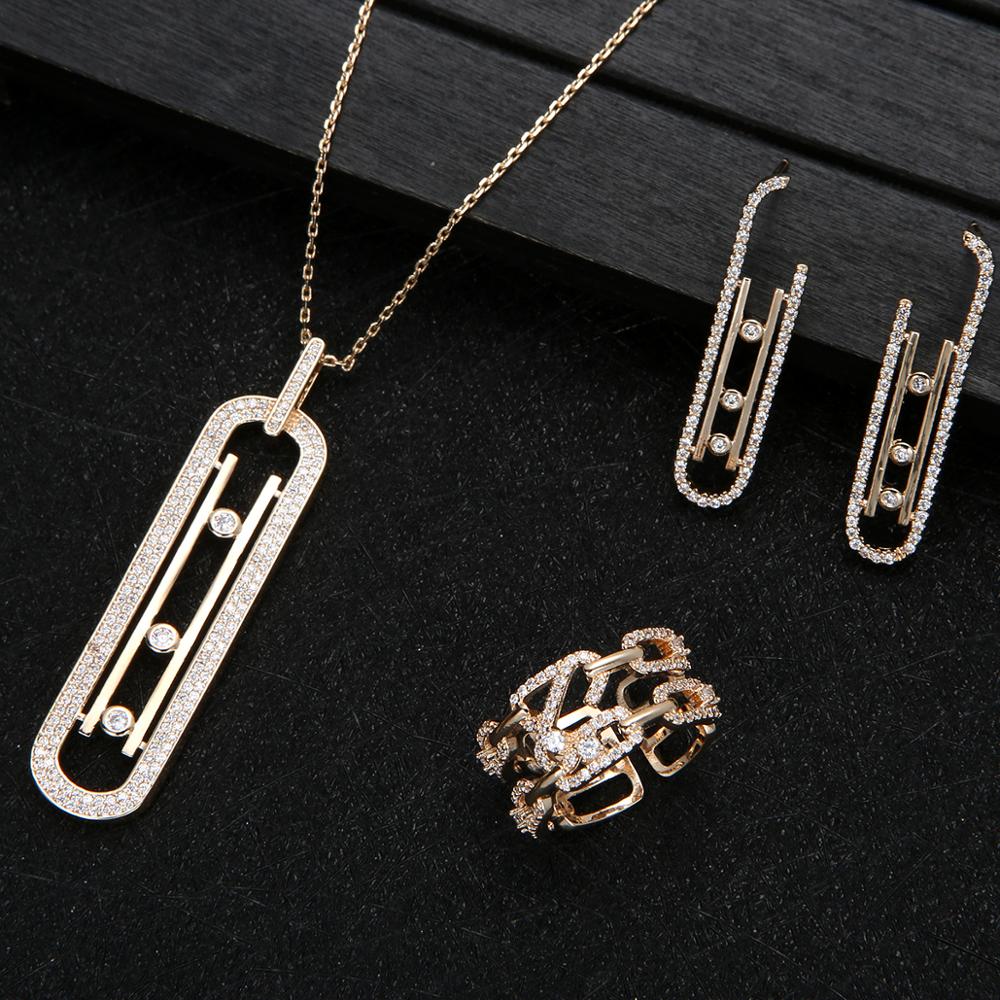 Women’s gold necklace, earrings and ring set