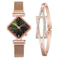 Women’s green and brown watch and bracelet set