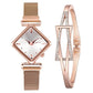 Women’s white and brown watch and bracelet set