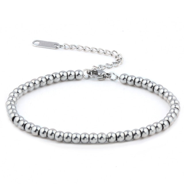 Men’s silver beaded bracelet