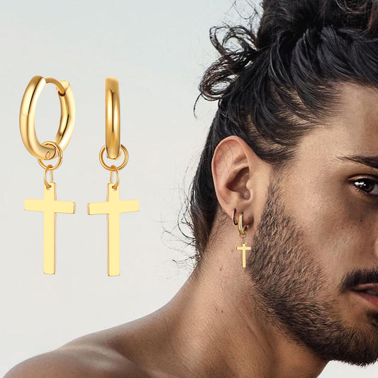 Men’s cross earrings