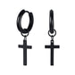 Men’s black cross earrings