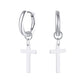 Men’s silver cross earrings