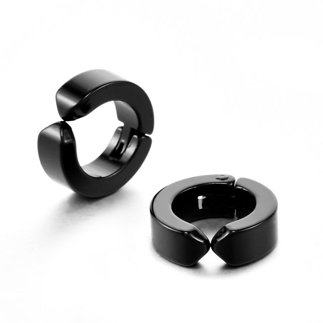 Men’s black stud earrings