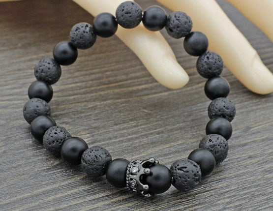 Men’s black bead bracelet