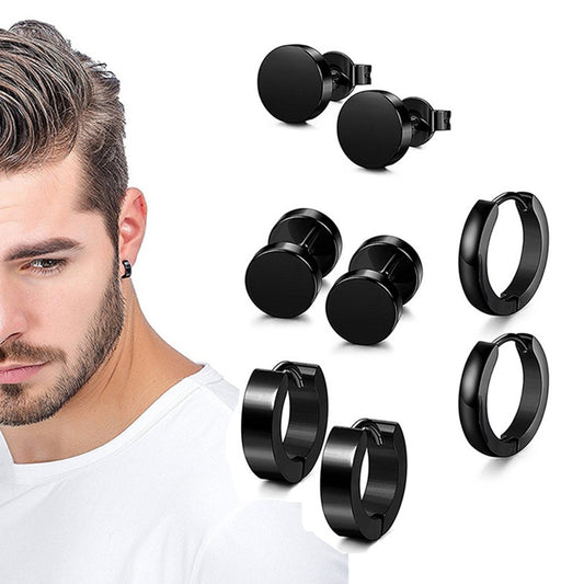 Men’s black earrings