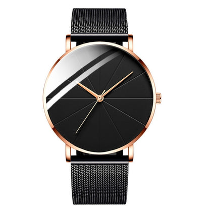 Men’s black and rose gold watch 