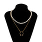 Pearl and gold chain necklace