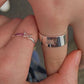 Couple’s matching silver butterfly ring set