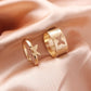 Couple’s matching gold butterfly ring set