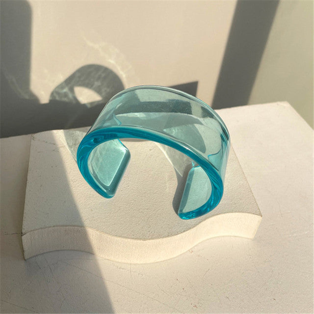 Clear blue cuff bracelet