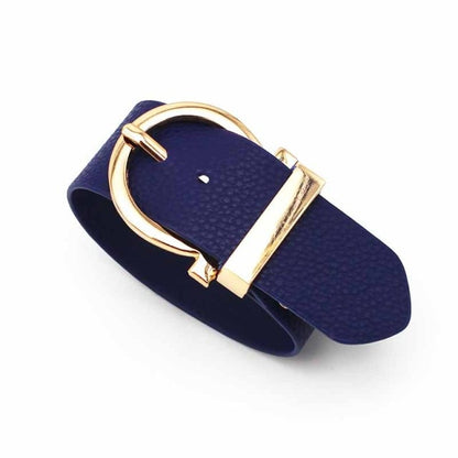 Women’s blue leather belt bracelet