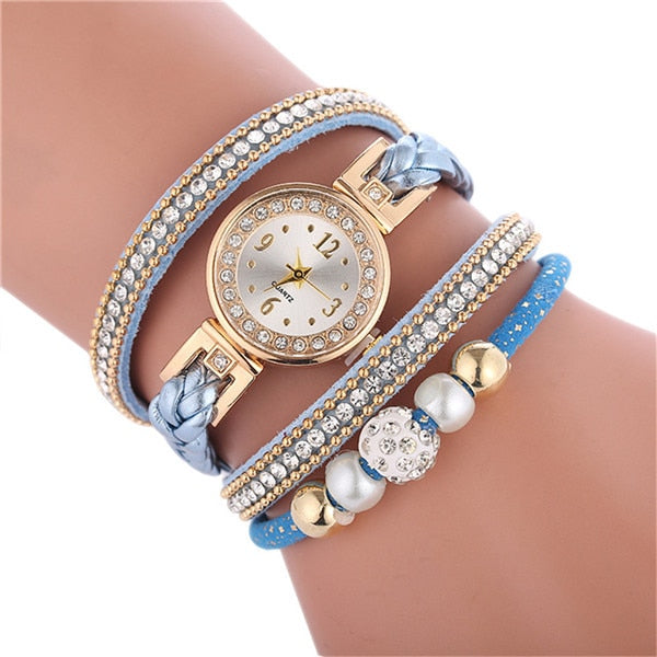 Women’s blue watch and bracelet set