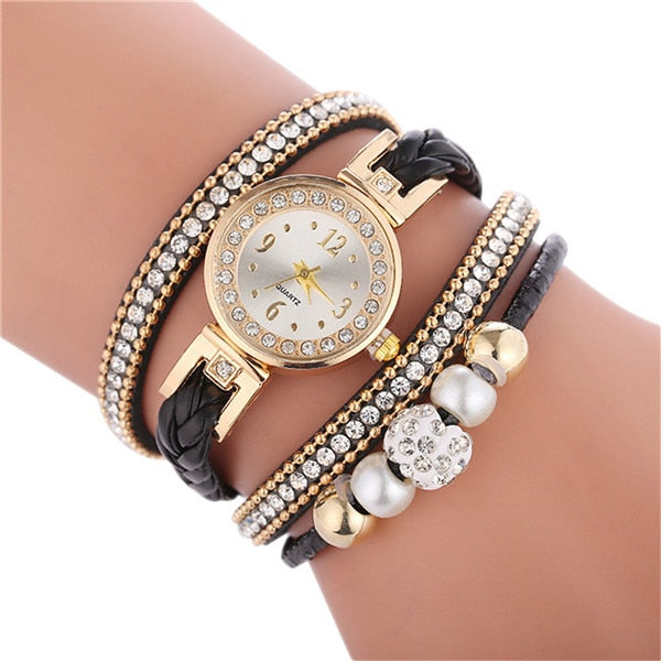 Women’s black watch and bracelet set