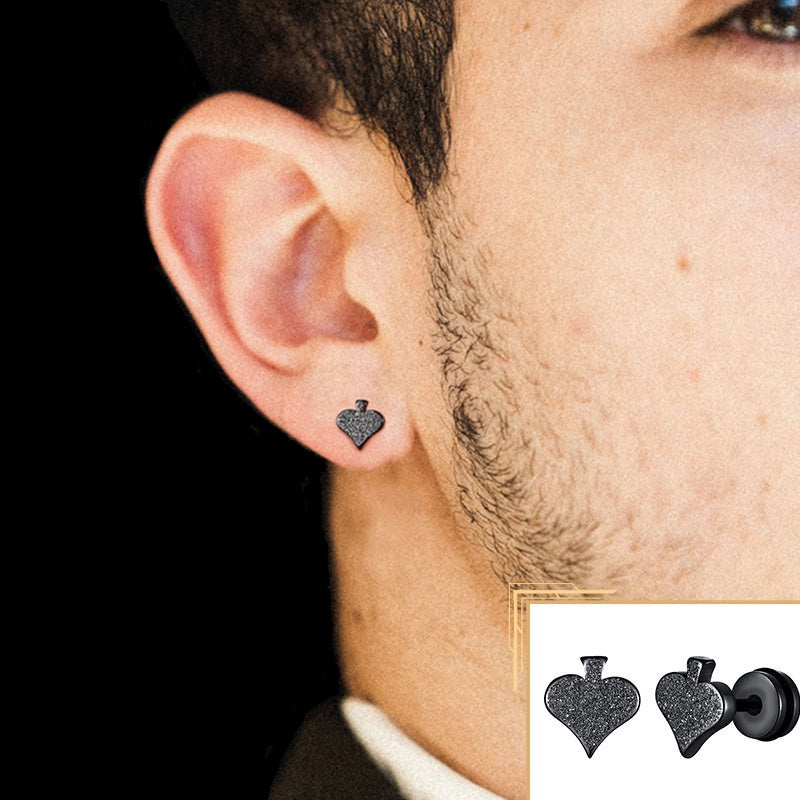 Men’s ace of spade earrings