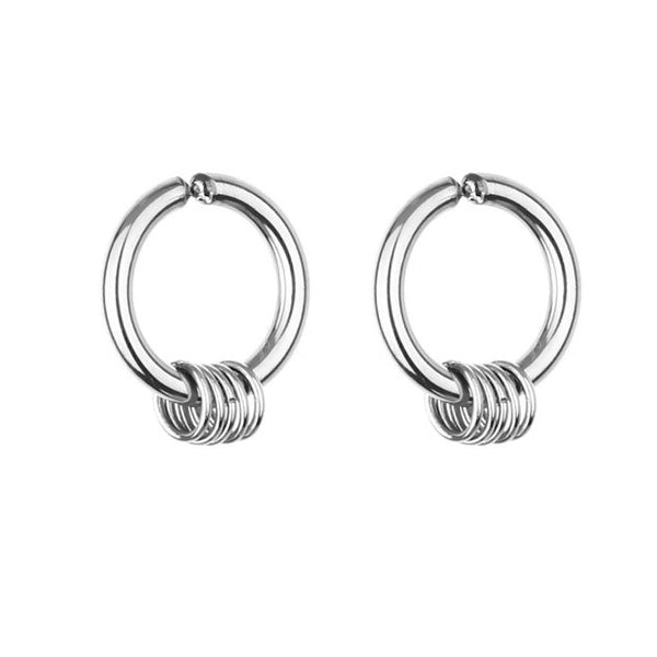 Men’s silver hoop earrings