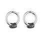 Men’s silver and metal hoop earrings