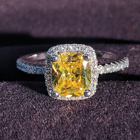 Women’s canary yellow diamond engagement ring