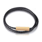 Men rose gold and black braided bracelet 