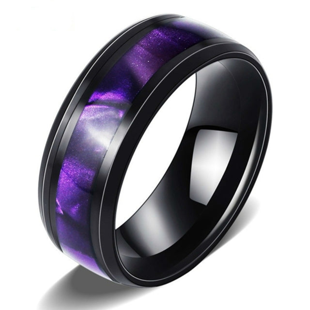 Men purple galaxy ring