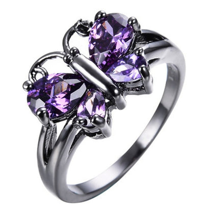 Purple butterfly ring