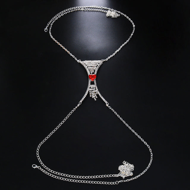 Silver and red diamond cleavage jewelry