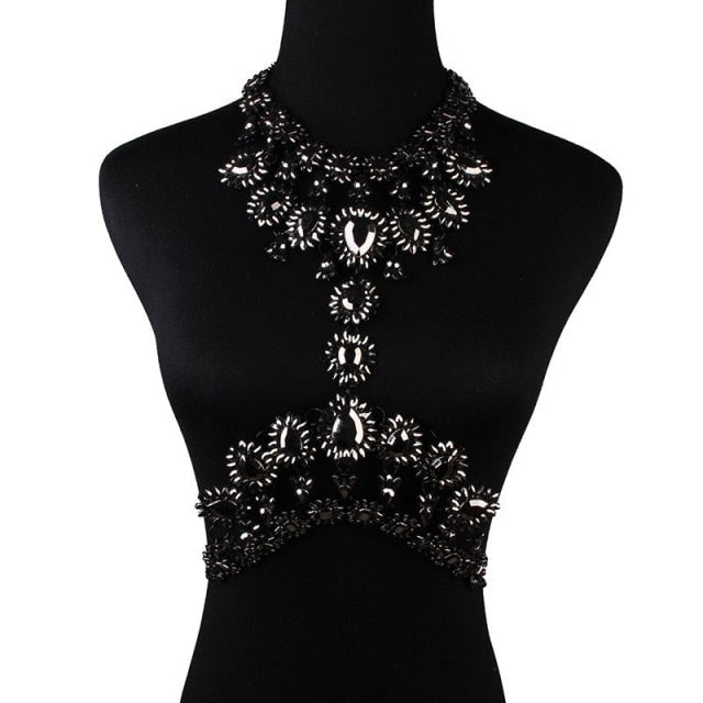 Women’s black breast body jewelry